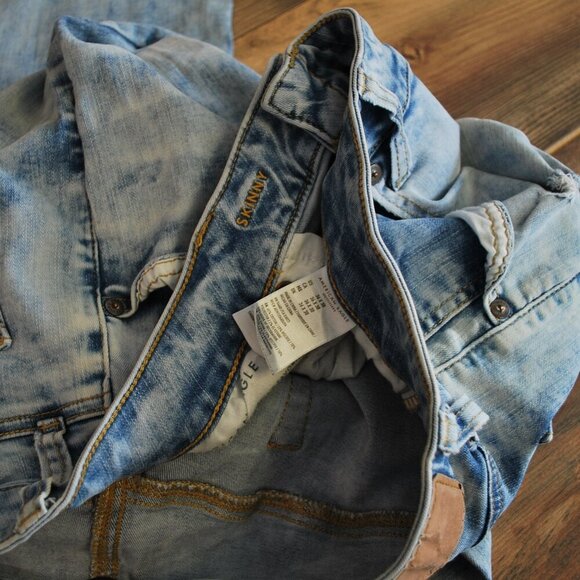 American Eagle Men's Next Level Flex Distressed Skinny Jeans 36x30 - Picture 9 of 9